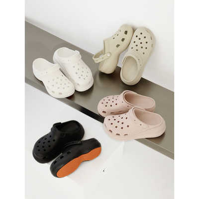 彭姐泡芙云朵厚底增高洞洞凉鞋