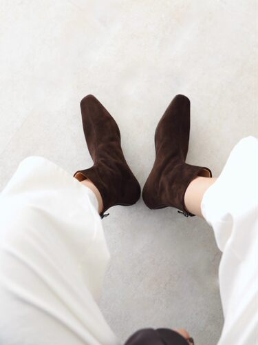 彭姐极简风舒适绒面短靴女