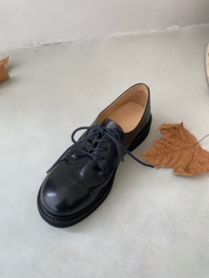 InkingPot彭姐 女新款 圆头单鞋 女 高定水洗马皮轻厚底小皮鞋