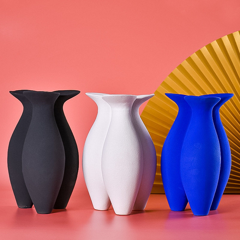 欧式景德镇陶瓷花瓶 台面酒柜玄关装饰花插摆件客厅电视柜摆设