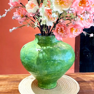 景德镇手工花盆花器家居茶室简约高档摆件客厅绿植插花陶瓷花瓶