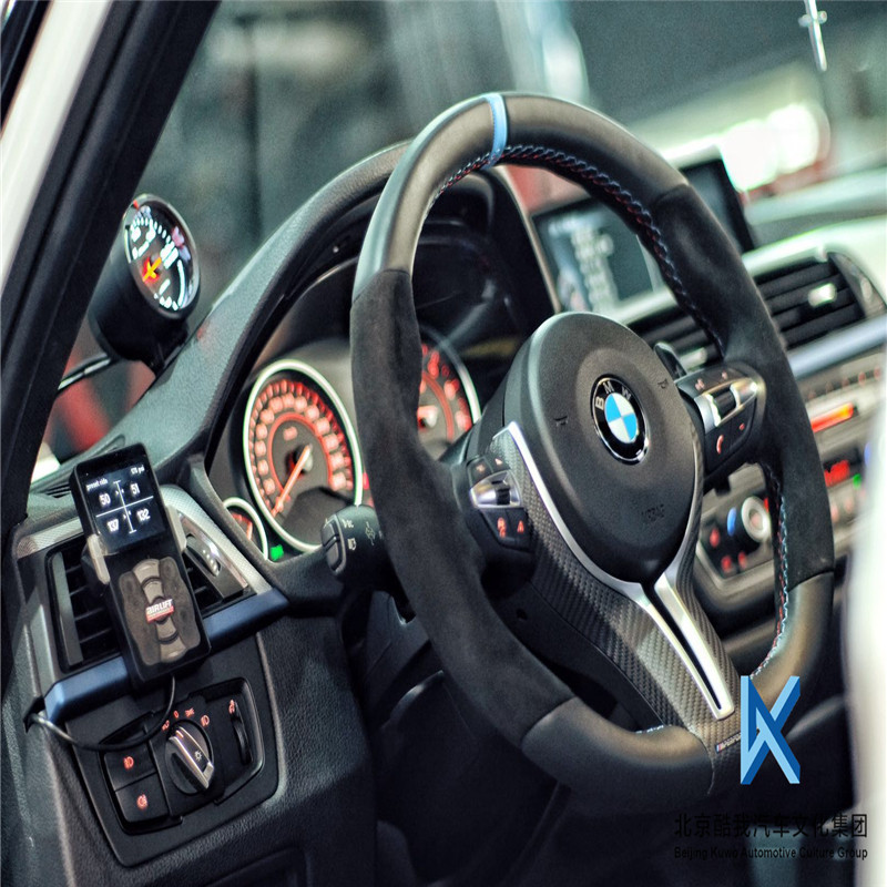 BMW宝马原厂M2M3M4M-Performance一代二代翻毛皮方向盘前后盖拨片