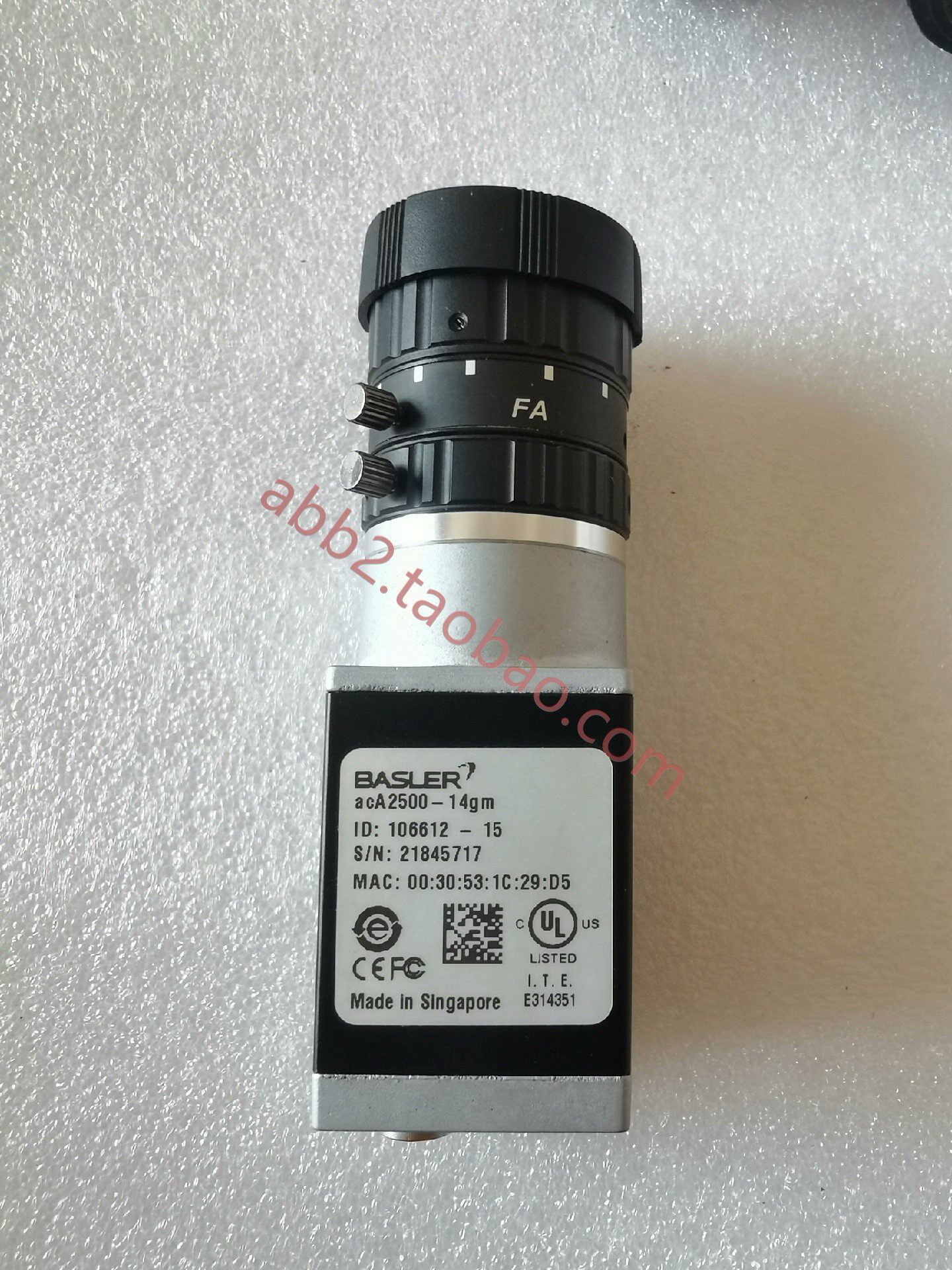 巴斯勒basler黑白工业相机工业镜头500万像素 aca 2500-14gm  c12