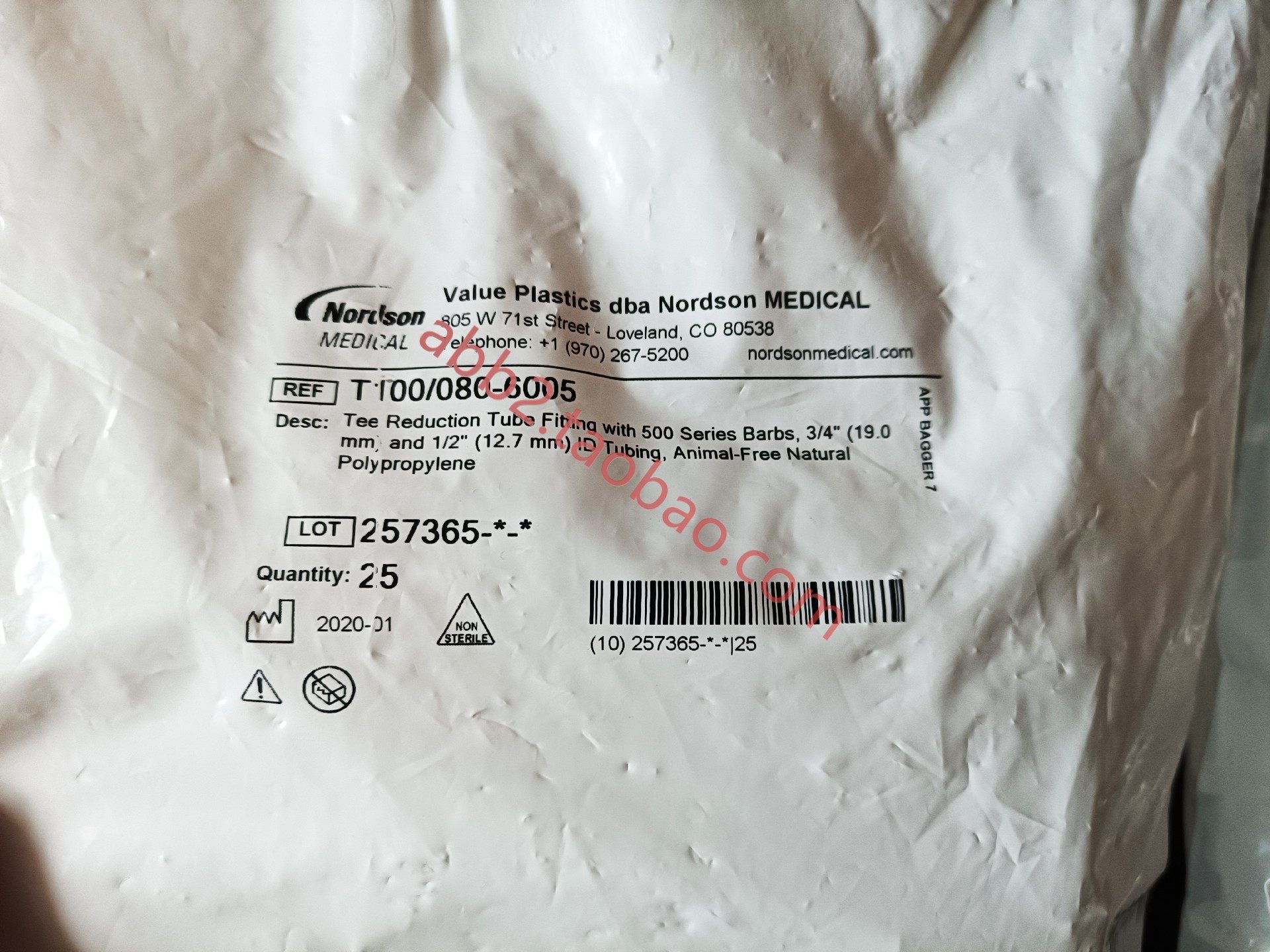 诺信(nordson medical) 货号t100 080-6005诺信接头25个 包全新未