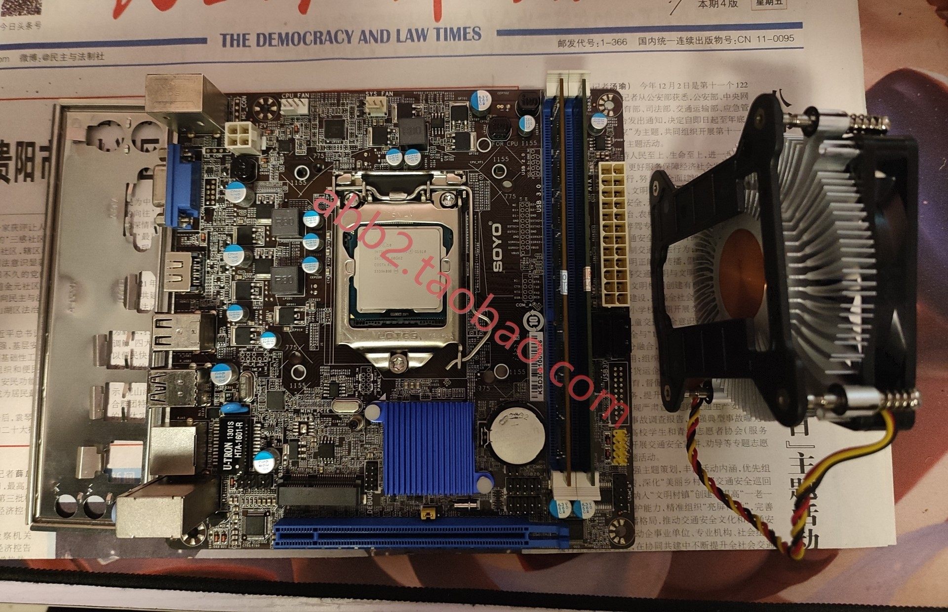 一块梅捷h61itx小板支持1155针2代3代u工控 机hdmi和vga输17*17cm