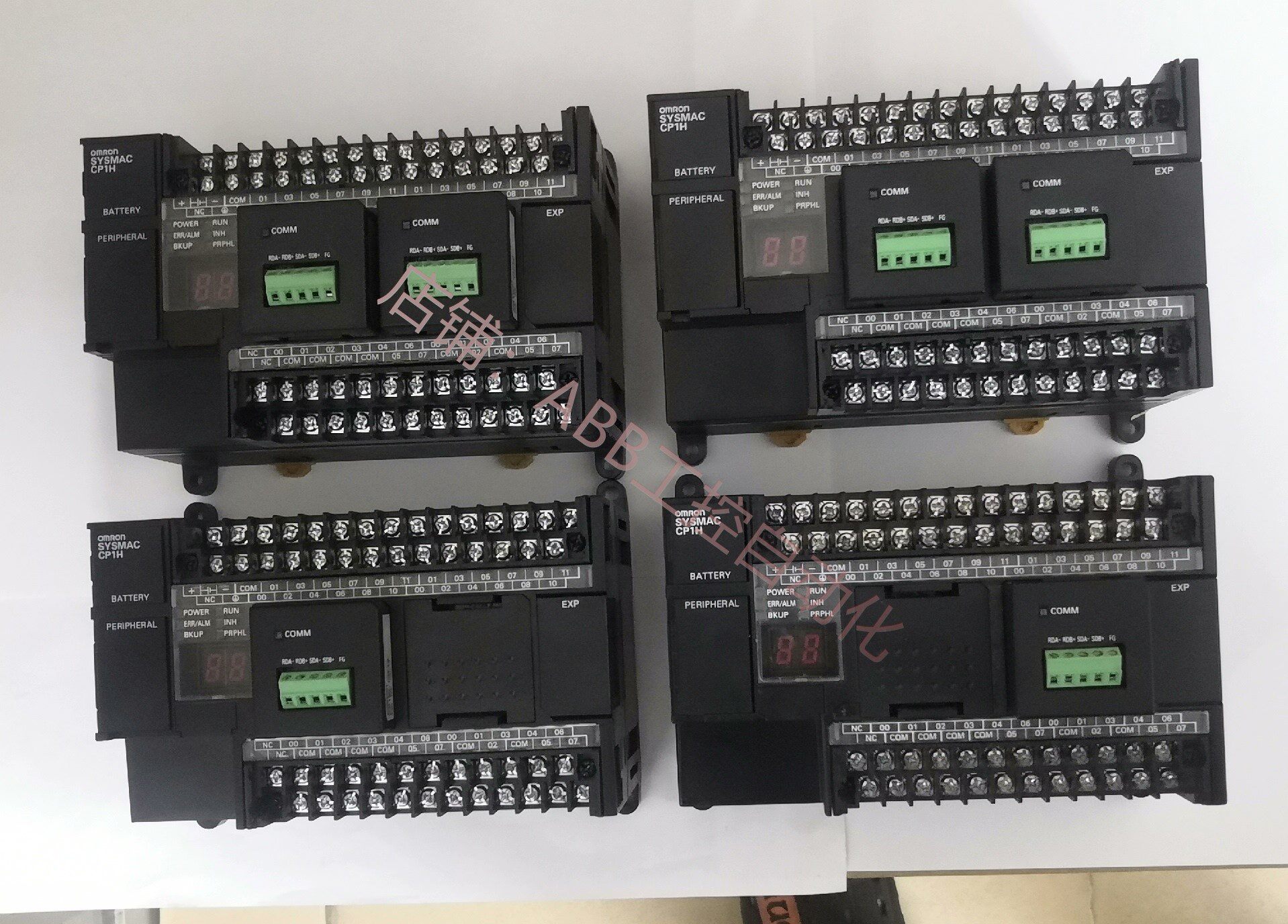4个转 plc  cp1h-Ⅹ40dt-d-sc 附带6个485通讯板 cp1w-cif12 新机