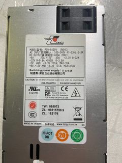 ZIPPY 新巨P1H-5400V 1U 400W 服务器电源 工控机电源 防火墙电源