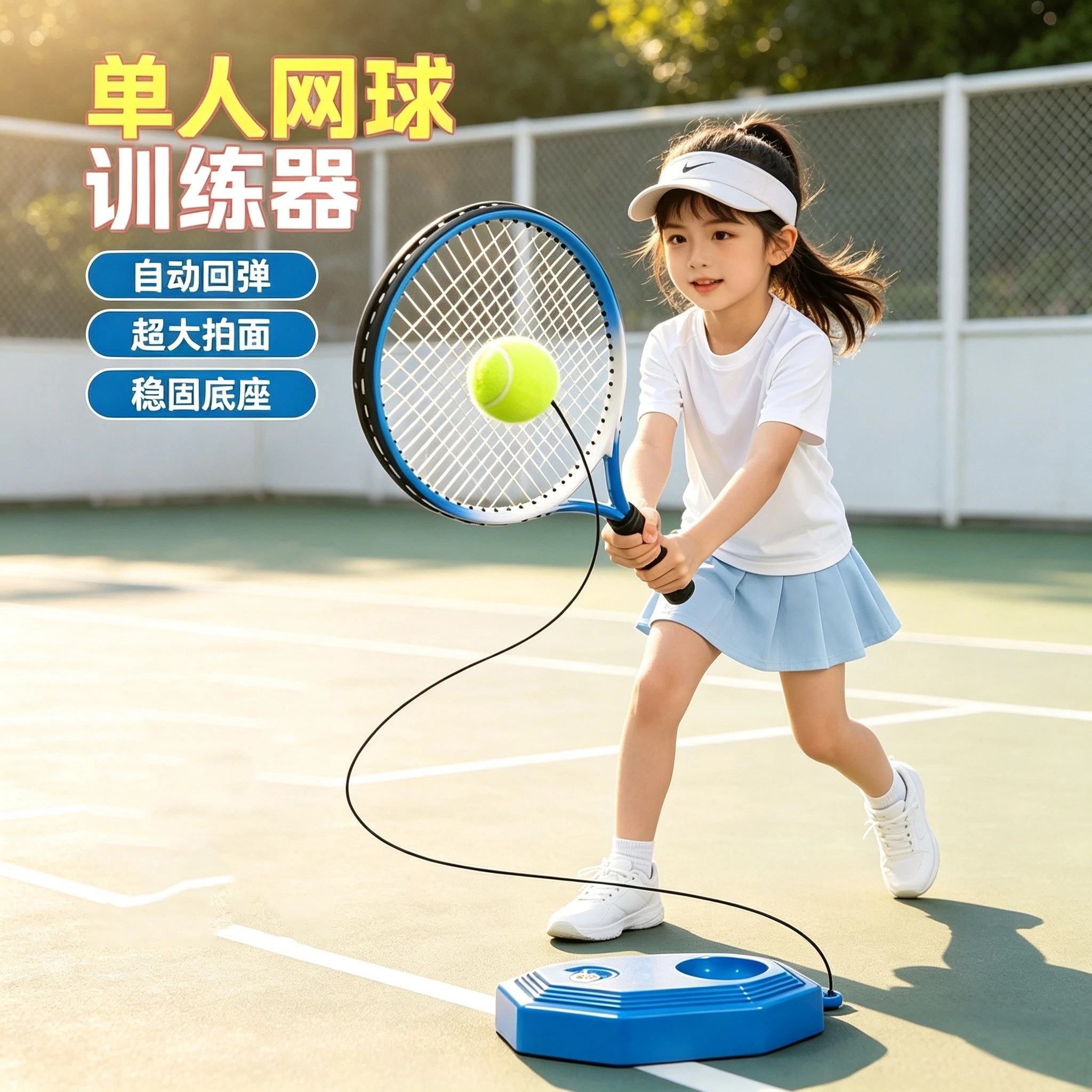 日本进口儿童网球训练器自动回弹图片