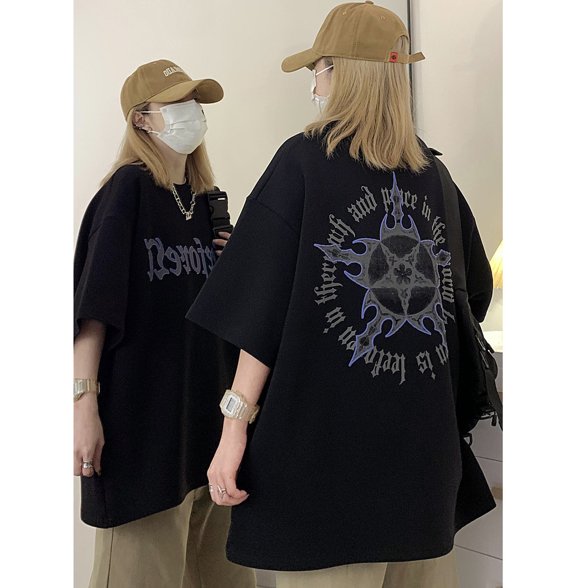夏季2023新款芒星宽松短袖T恤潮男女中性半袖体恤衫C307-T93-P38,男装T恤,电商C307