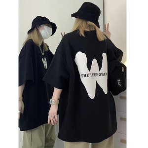 M字母发泡短袖T恤男女2023夏季纯宽松圆领上衣电商C307-T92-P38图片