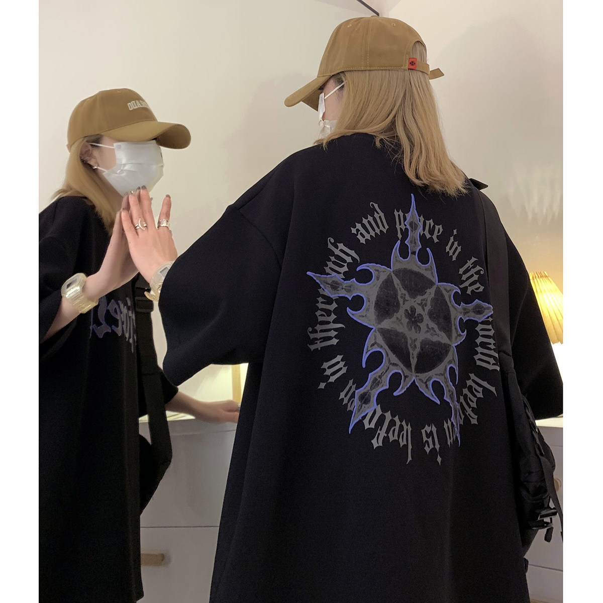 夏季2023新款芒星宽松短袖T恤潮男女中性半袖体恤衫C307-T93-P38,男装T恤,电商C307