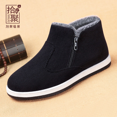 老北京布鞋男款手工千层底加绒加厚棉鞋冬季中老年男鞋男士保暖鞋