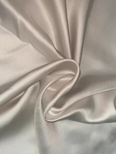 米灰色100%桑蚕丝22-24姆米斜纹绸巨微绫高支高密半哑光中等柔软