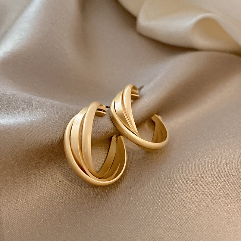 法式交叉新款潮大气风高级感耳圈