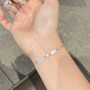 银色镶钻葫芦手链女轻奢小众精致手串高级感百搭时尚闺蜜学生手饰