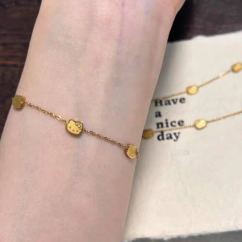 复古黄色kt猫手链女高颜值