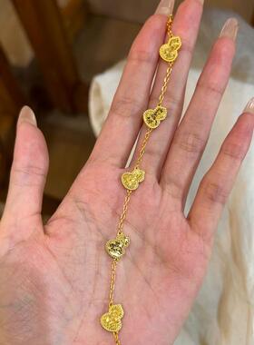 金色碎冰冰葫芦串珠手链复古