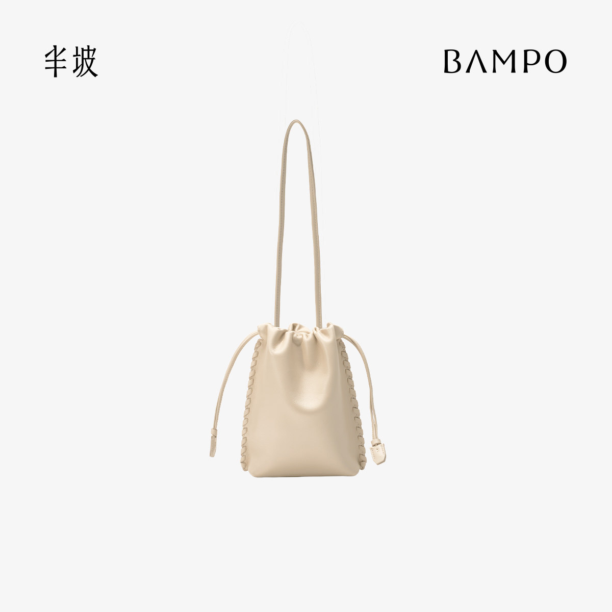 BAMPO半坡昭福手机包头层牛皮斜挎包新款商场同款单肩夏天小包女