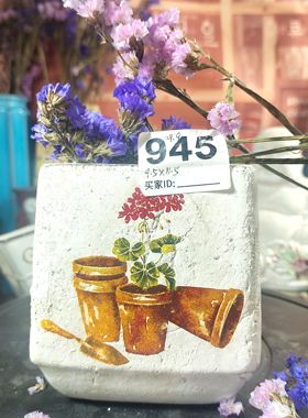 孤品微瑕粗陶做旧花盆庭院阳台桌面绿植花卉摆件多肉绿萝盆景陶土
