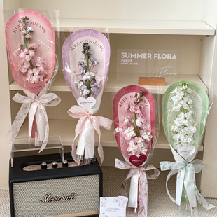 38女神节新款 单支袋玫瑰套袋单枝袋diy资材 樱语花漾单支花束包装