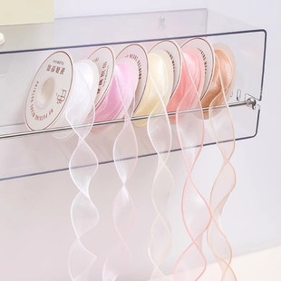 纯色鱼尾纱丝带波浪拷边包花纱花束装饰纱带缎带花店鲜花包装材料