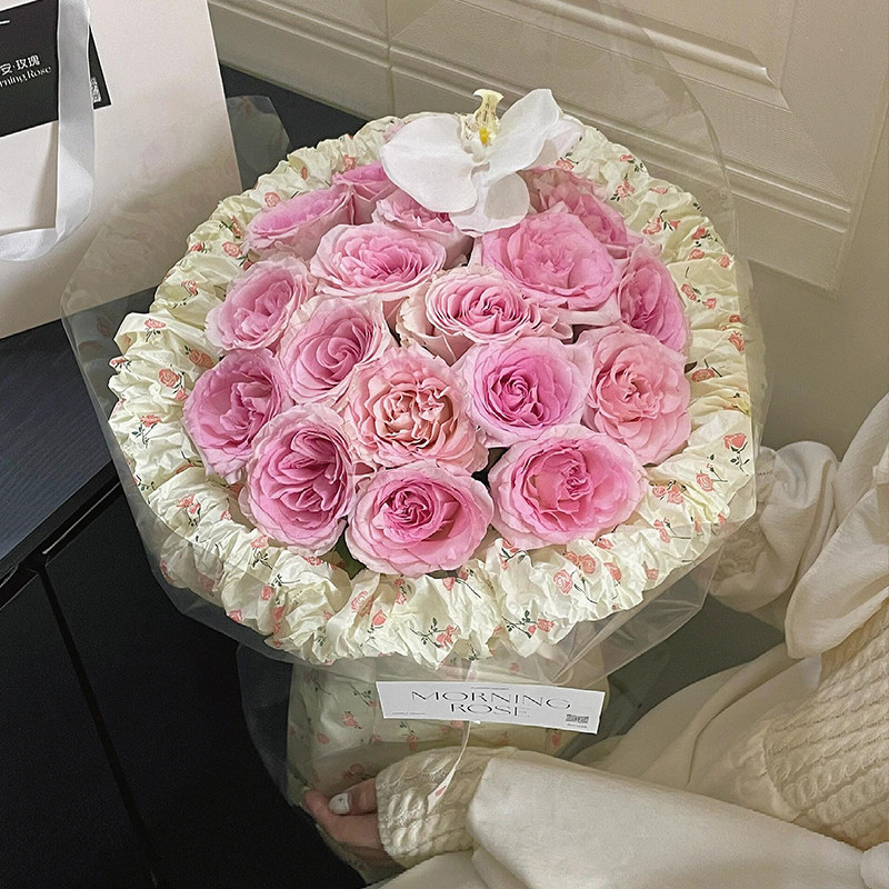 玫瑰雪梨纸花束包装纸鲜花包花材料资材礼物手揉纸加厚内衬花店