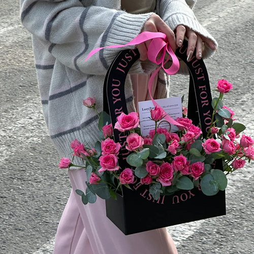 七夕手提花盒鲜花插花袋