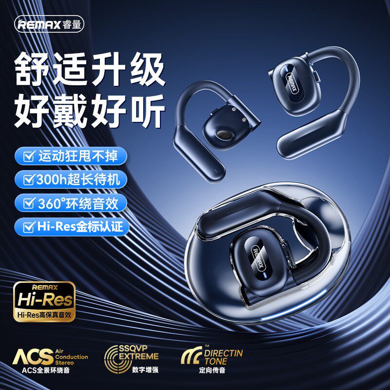 Remax/睿量 OpenBuds P5 PRO金标认证超重低音不入耳蓝牙无线耳机