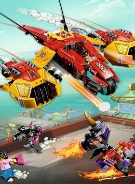 西游记悟空小侠云霄战机80008男孩拼装中国积木儿童玩具礼物11541