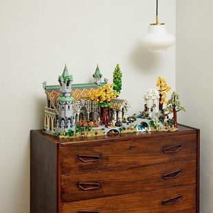 中国积木10316魔戒霍比特人魔戒幽谷瑞文戴尔城堡儿童拼装玩具