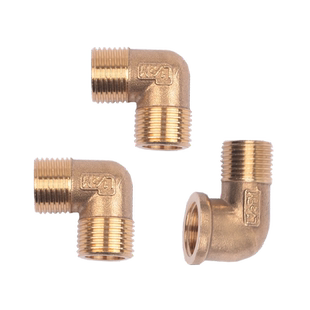 4分全铜加厚弯头带座内外丝加长不锈钢90°弯接头水管燃气管配