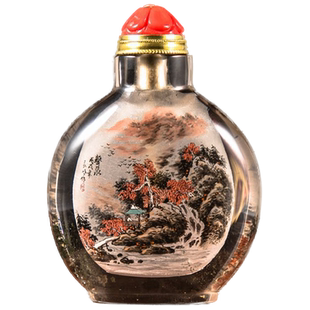 天然水晶内画鼻烟壶收藏升值保值纯手工艺礼品送礼领导送公司客户