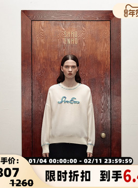 SHRO ENRO Deux moi系列 纯手工绣花圆领羊绒毛衫 301469