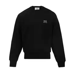 Ami Paris Unisex Black Cotton Pullover Crew Neck Sweatshirt Yintai Department Store 300217