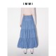 设计师品牌 300124 水洗产品 IMMI 女士薄牛仔多层长半裙