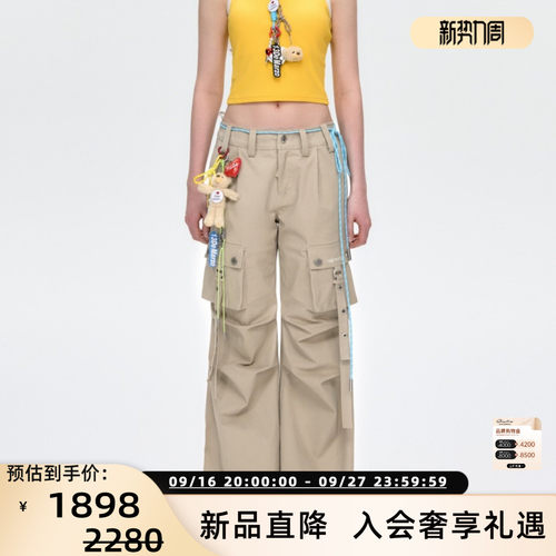 13 DE MARZO女士街头风极繁挂件工装裤休闲裤银泰 300178