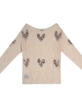 Le Depaysement秋冬新款女士闪闪爱心套头毛衣银泰百货 301601