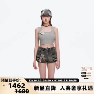 MARZO 银泰百货 25早秋新款 甜辣热裤 300178 女士小熊牛仔短裤 13DE