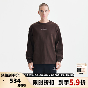 VETEMENTS日常宽松休闲潮流基础印花套头长袖 301446 T恤