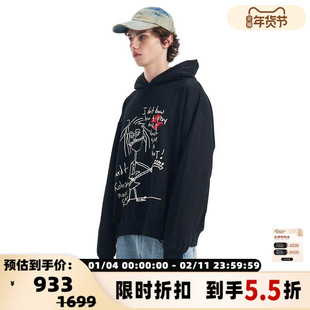 Salvagesarcle 科特.柯本自画像签名印花连帽卫衣银泰百货301515