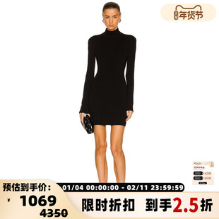 Nanushka 秋冬款女士黑色链条弹力连衣裙银泰百货精品 301596