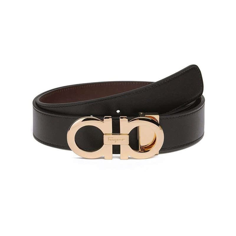 Ferragamo菲拉格慕 男士板扣式双面腰带皮带银泰百货精品 300095