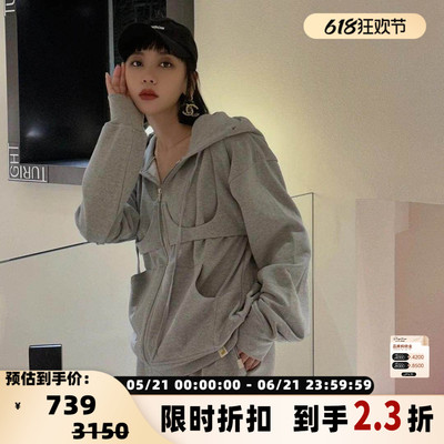 Pushbutton 春夏款女士设计感连帽外套连帽卫衣银泰百货 301596