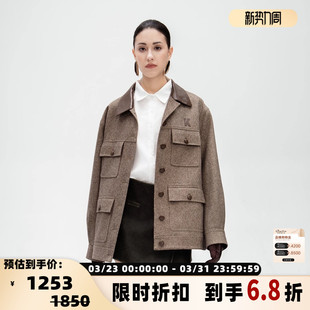 外套银泰百货 25秋冬女士羊毛混纺闪光工装 301600 Peiskos Kar