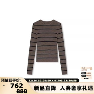 white 银泰百货 简白 羊毛衫 301257 25秋冬女士条纹打底衫 concise