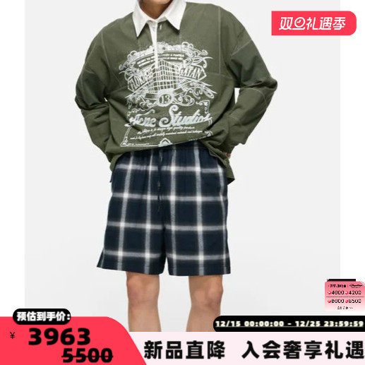 ACNE STUDIOS 25秋冬新款男士宽松印花长袖POLO衫银泰百货 301574