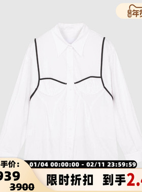 pushBUTTON秋冬女士绑带背部镂空长袖衬衫衬衣银泰百货 301604