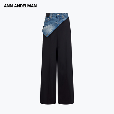 ANN ANDELMAN 26春夏新款女士解构翻折牛仔拼接西裤银泰 301286