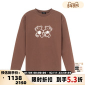 纯棉T恤银泰百货精品 WE11DONE 女士春秋圆领印花长袖 301574