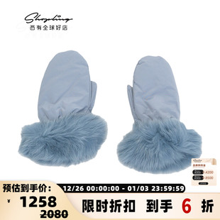 301596 秋冬女士羽绒狐狸毛百搭手套银泰百货 Yves Salomon